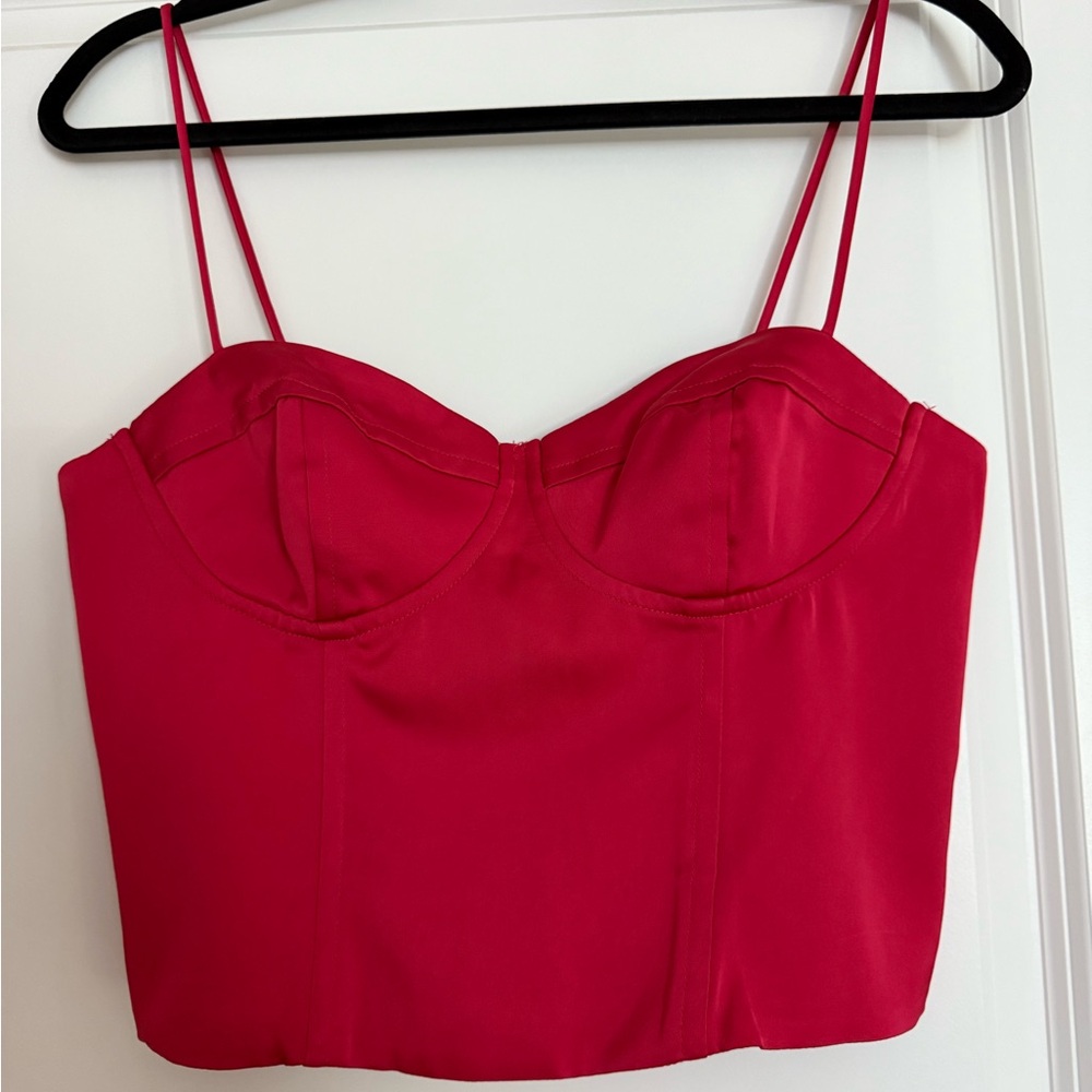 Jason Wu Red Bustier Crop Top